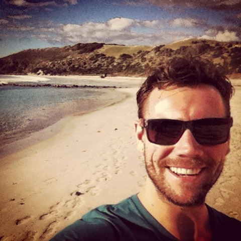 Greg on Stokes Bay, Kangaroo Island, South Australia.