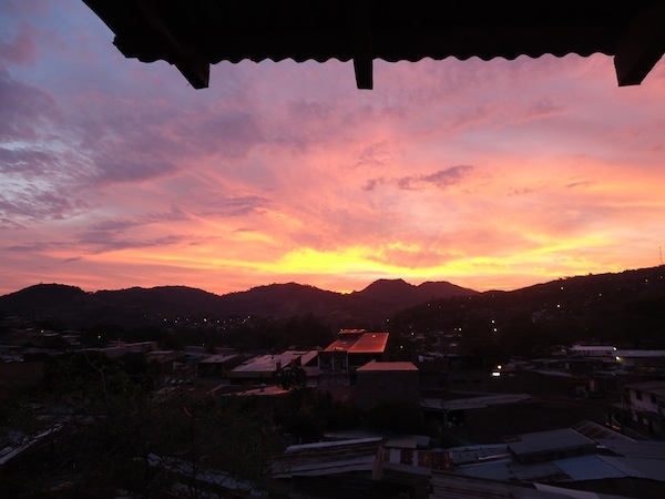 A sunset from Clare's back porch.