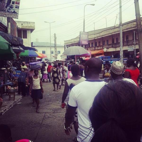 Takoradi's Market Circle in Ghana.