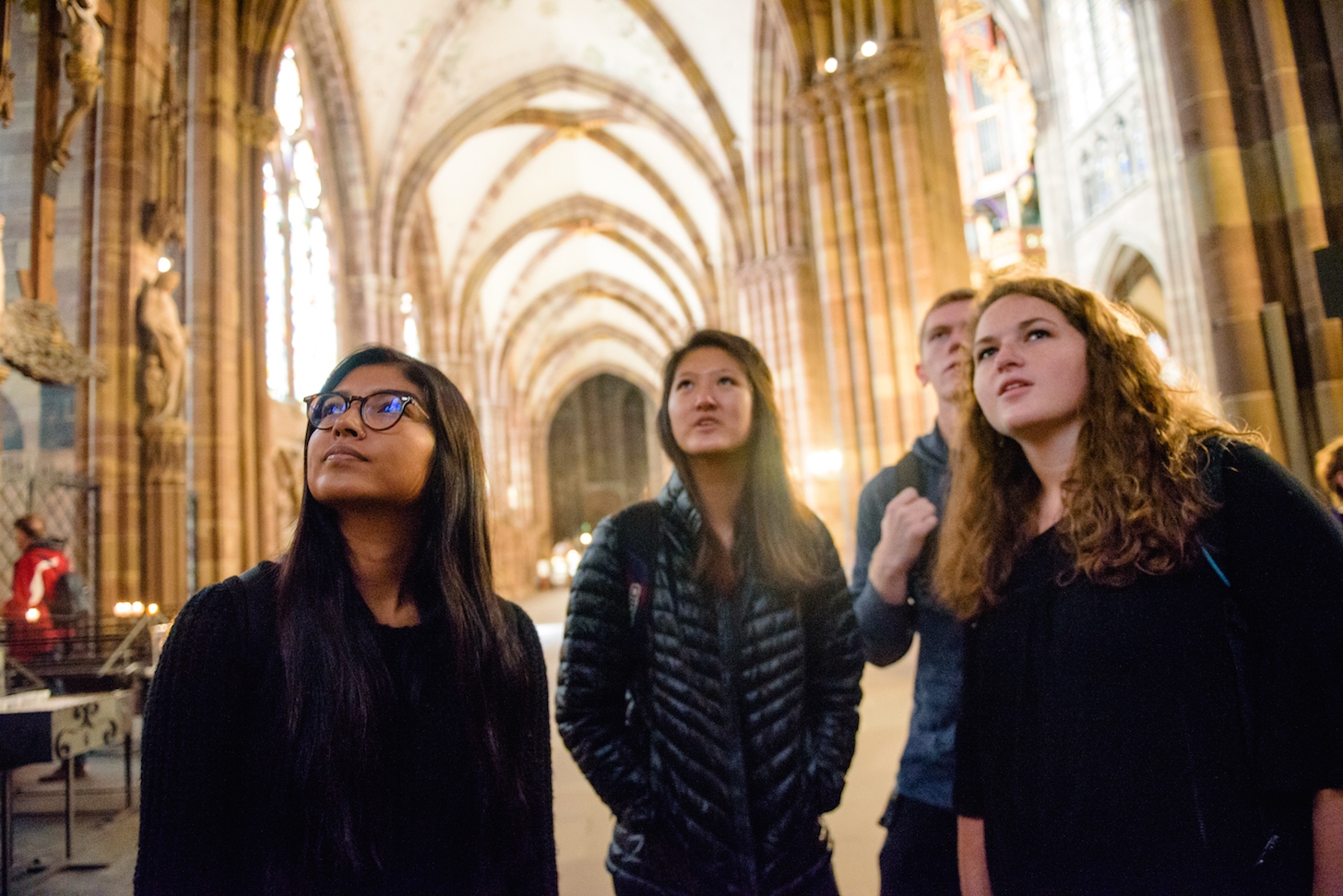 Inside the Strasbourg Cathedral.