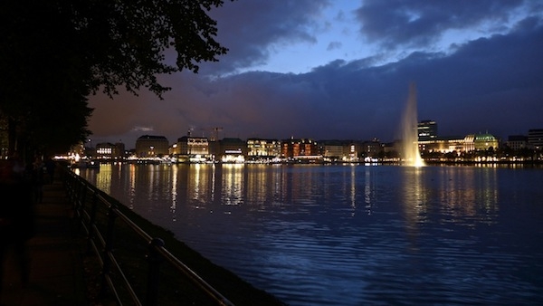 The skyline in Hamburg, Germany.