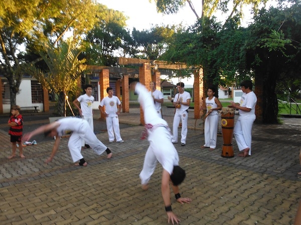 A capoiera display in Brazil.