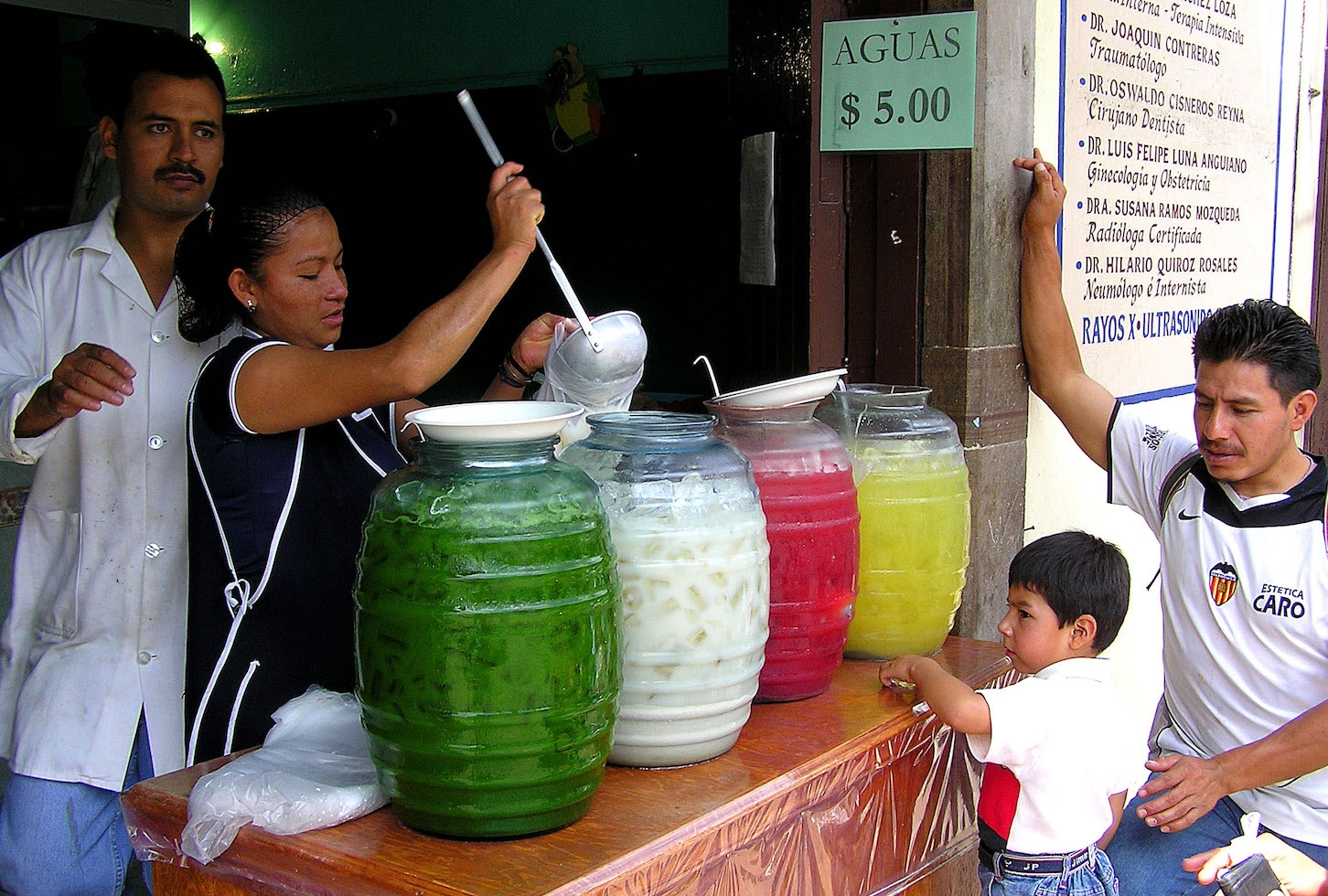 "Agua fresca" options in Mexico. 